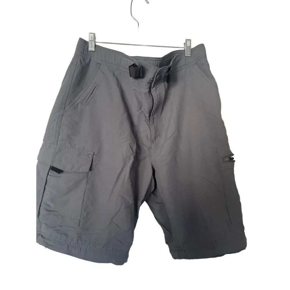 Nordic Track Men's Gray Adjustable Belt Convertible Cargo Pants Size 36W